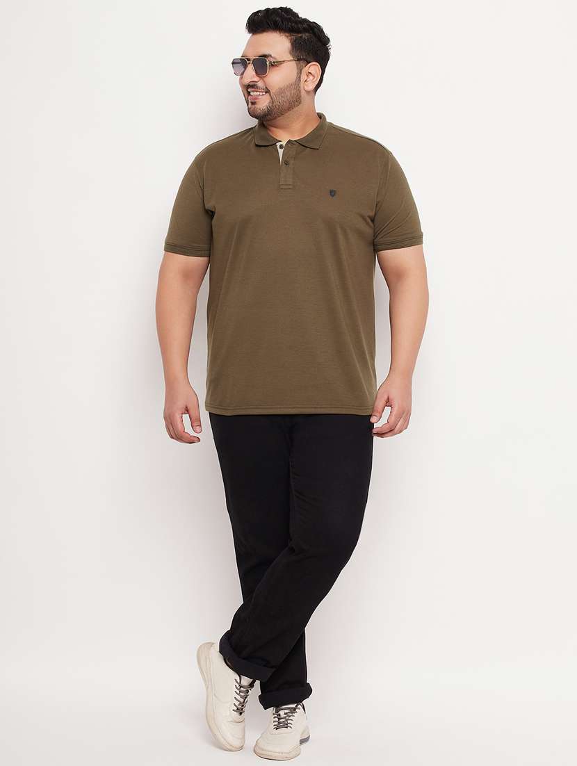 polo neck solid polo t-shirt - 20195416 -  Standard Image - 3