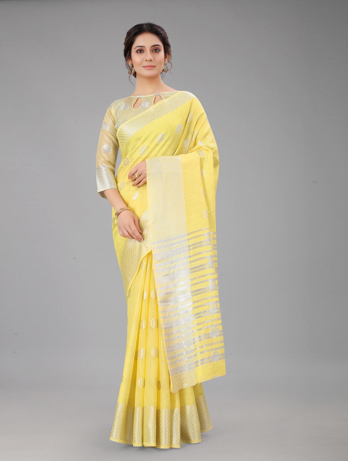 self design woven saree with blouse 