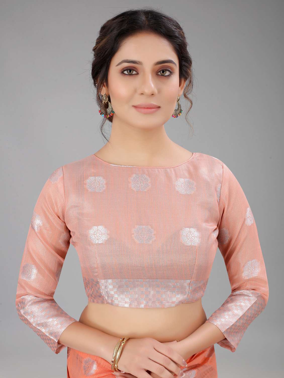 self design woven saree with blouse - 20195453 - Standard Image - 3