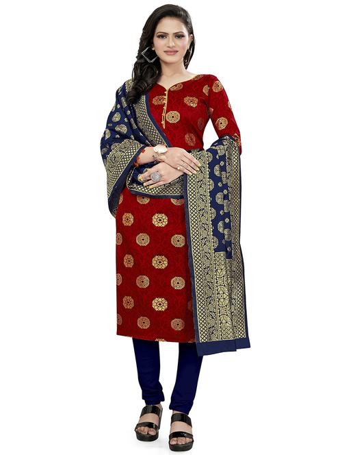 self design unstitched suit set - 20196220 - Standard Image - 0