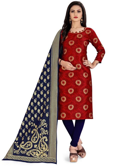 self design unstitched suit set - 20196334 - Standard Image - 0
