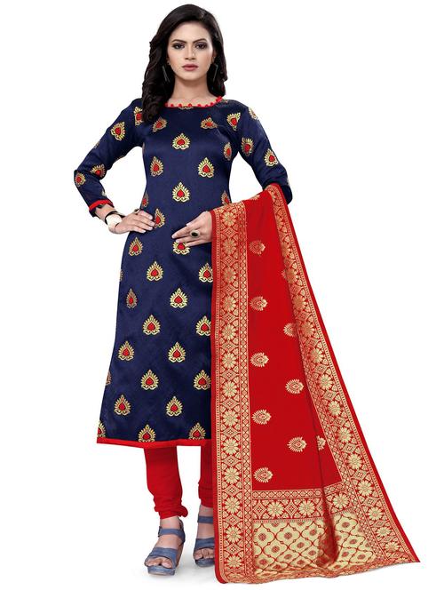 self design unstitched suit set - 20196335 - Standard Image - 0