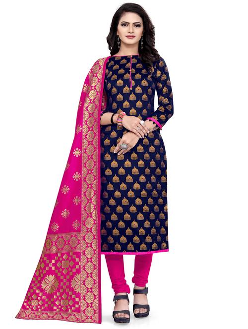 self design unstitched suit set - 20196405 - Standard Image - 0