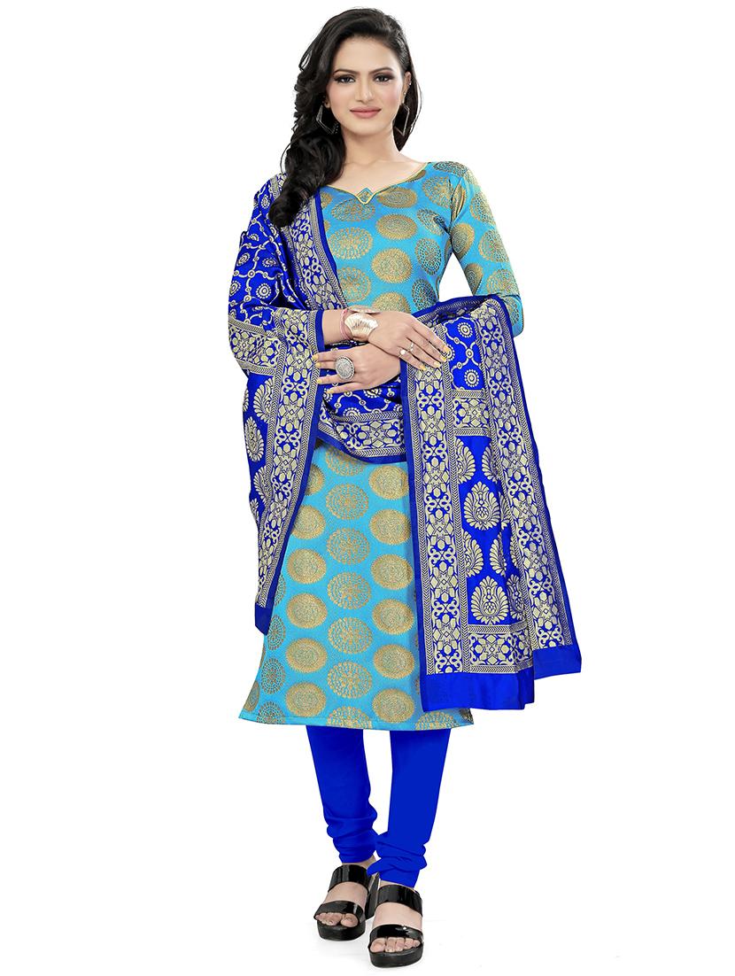 self design unstitched suit set 