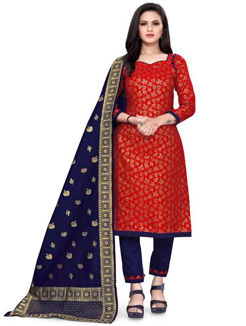 self design unstitched suit set - 20196551 - Standard Image - 0