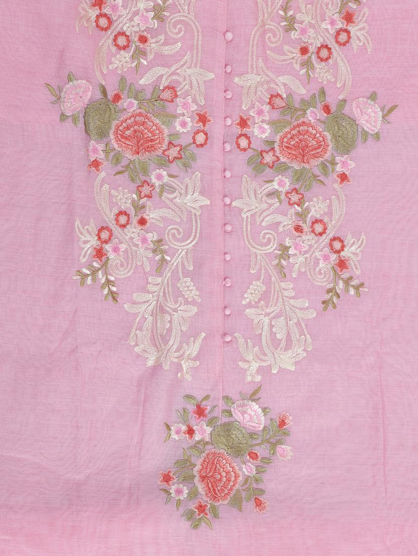 women pink embroidered unstitched suits - 20196903 - Standard Image - 3