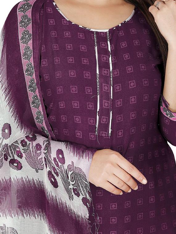 printed unstitched salwar suit set - 20196932 - Standard Image - 3