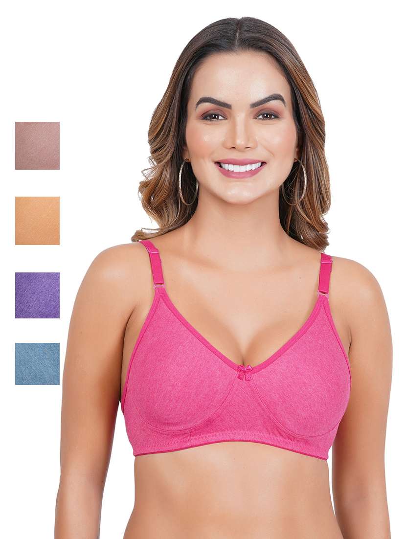 women pack of 5 solid bra combo