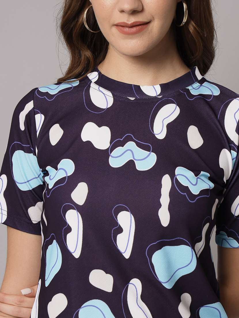 women printed t-shirt & jogger co-ord set - 20197073 -  Standard Image - 5