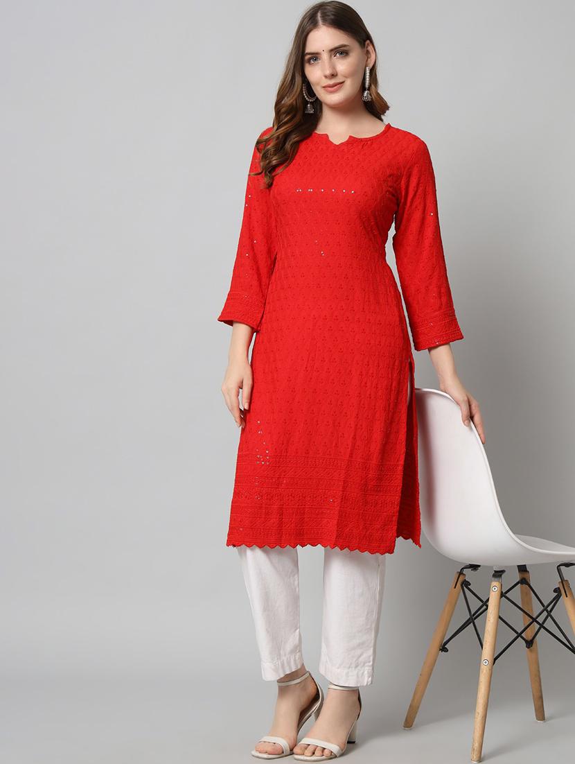 women's straight kurta - 20197170 - Standard Image - 3