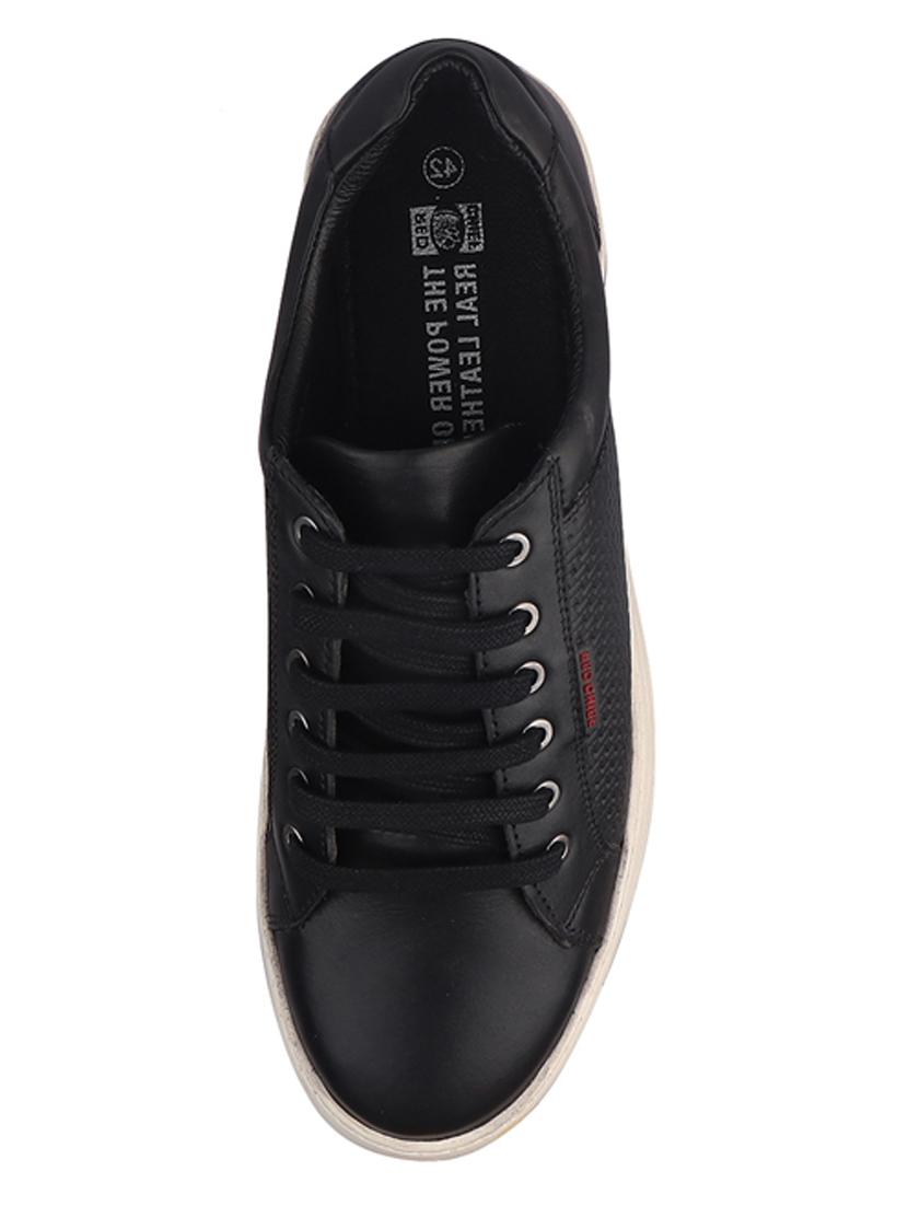 black leather lace up sneakers - 20198331 - Standard Image - 3