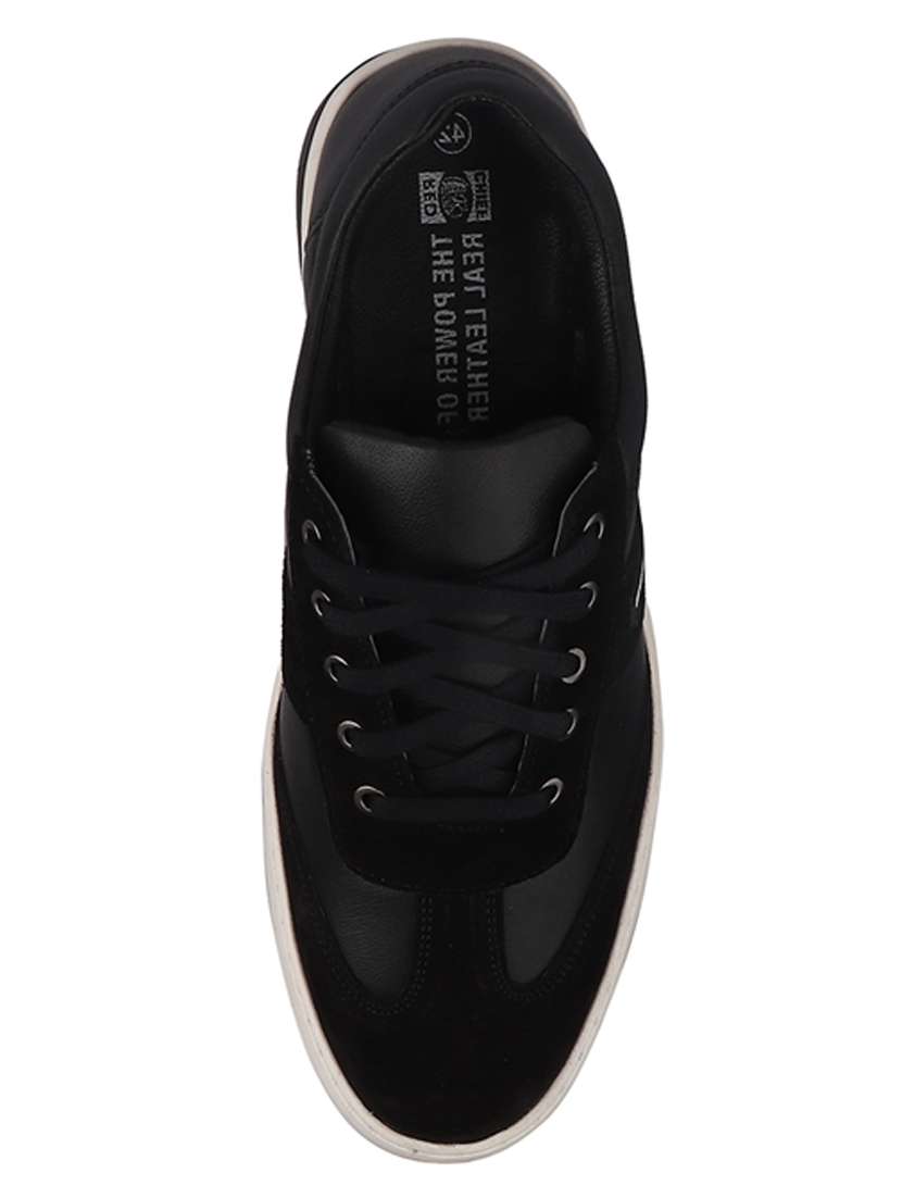 black leather lace up sneakers - 20198332 -  Standard Image - 3