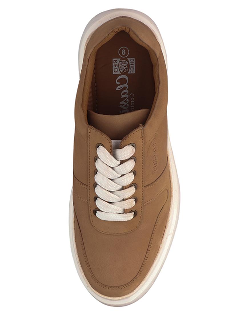 brown leather lace up sneakers - 20198337 - Standard Image - 3