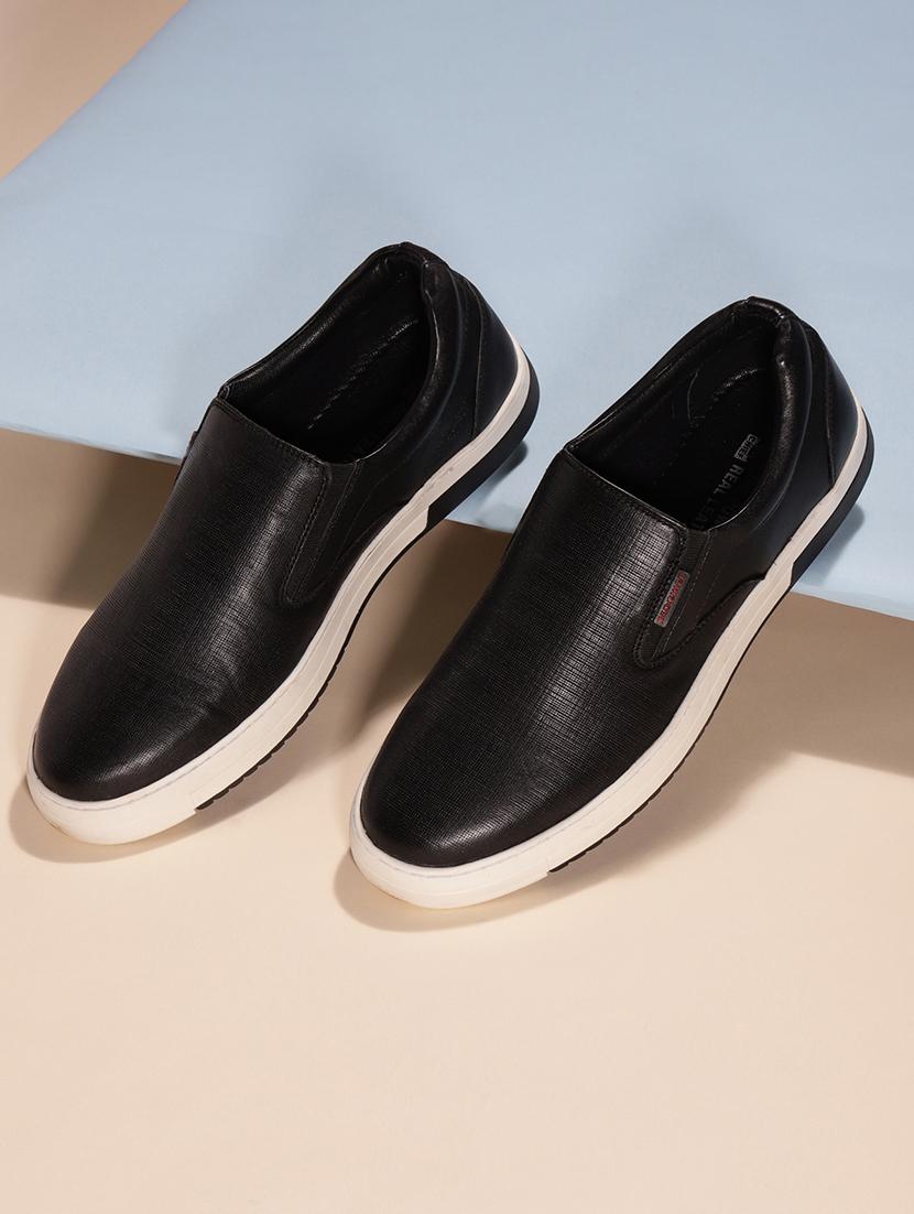black leather slip on sneakers - 20198364 - Zoom Image - 0