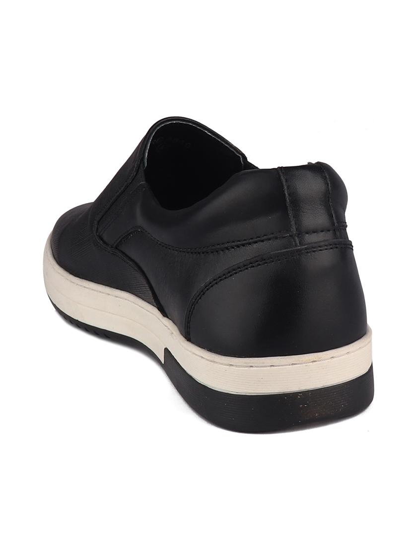 black leather slip on sneakers - 20198364 - Standard Image - 3