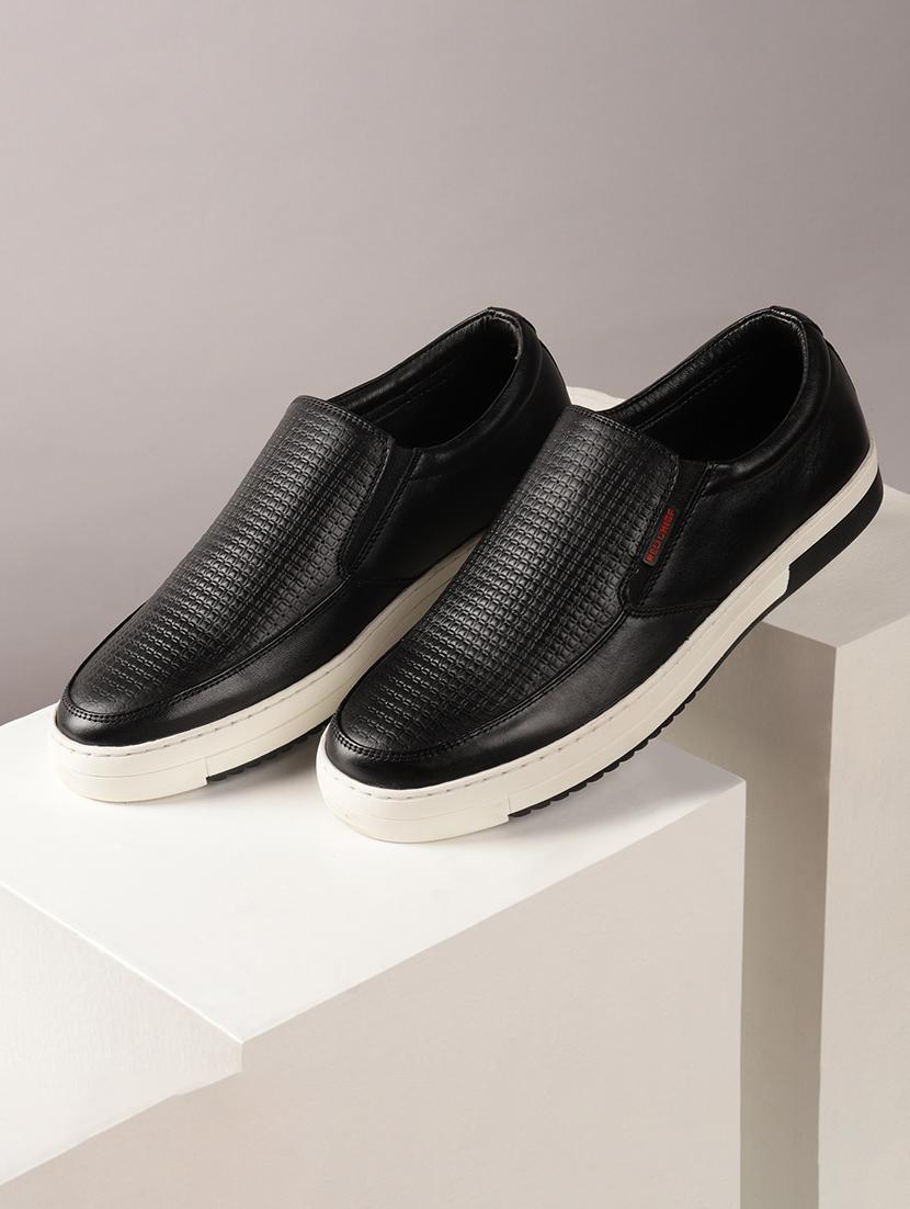 black leather slip on sneakers - 20198366 -  Zoom Image - 0