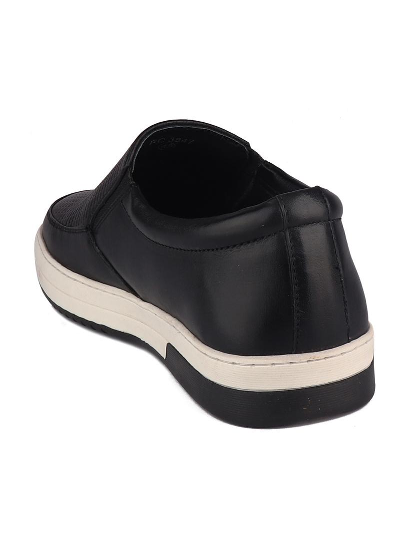 black leather slip on sneakers - 20198366 - Standard Image - 3