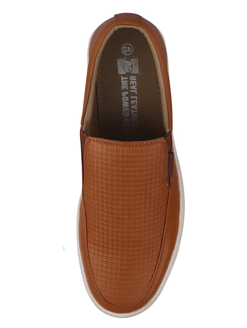 tan leather slip on sneakers - 20198367 - Standard Image - 3