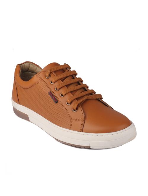 tan leather lace up sneakers - 20198372 -  Standard Image - 0