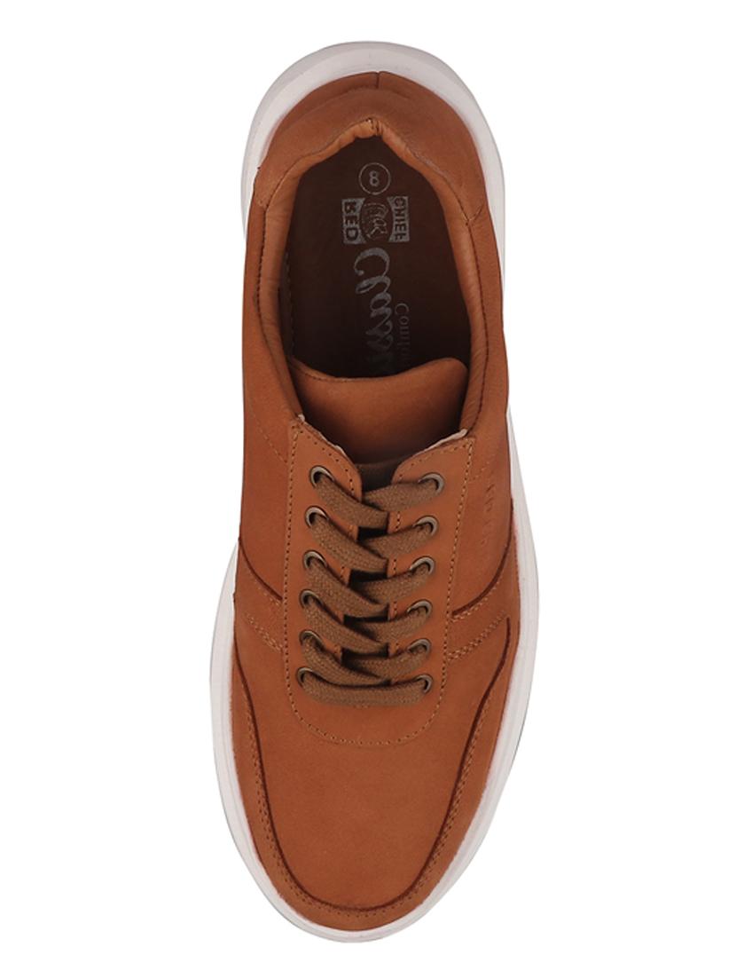 tan leather lace up sneakers - 20198372 - Standard Image - 3