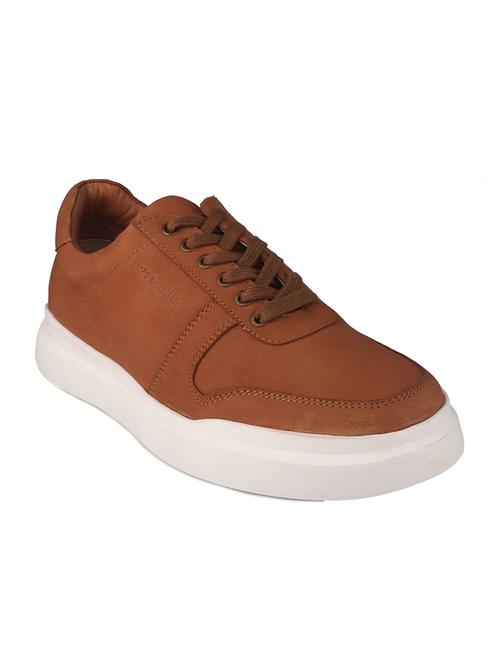 tan leather lace up sneakers - 20198374 -  Standard Image - 0