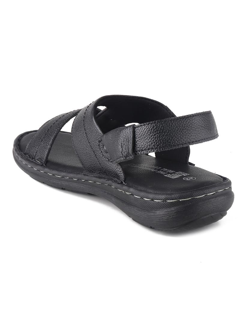 black leather back strap sandals - 20203224 - Standard Image - 3