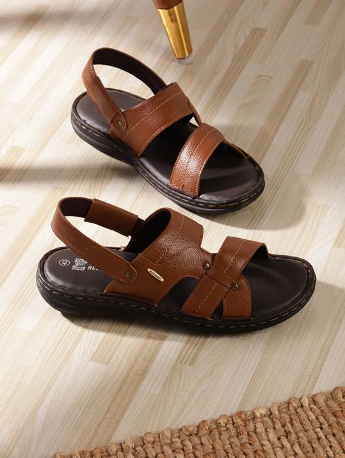 tan leather back strap sandals - 20203225 - Standard Image - 0