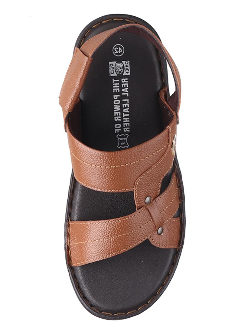 tan leather back strap sandals - 20203225 - Standard Image - 3
