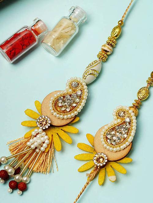crazy corner set of 2 beads detailed rakhi - 20203523 -  Standard Image - 0