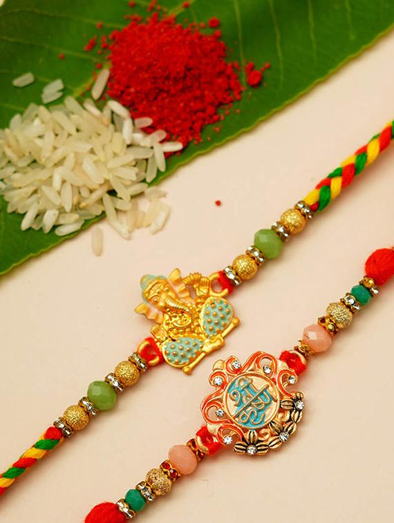 crazy corner set of 2 beads detailed rakhi - 20203525 - Zoom Image - 0