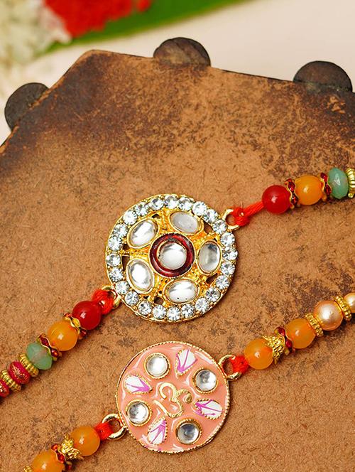 crazy corner set of 2 beads detailed rakhi - 20203527 - Standard Image - 0