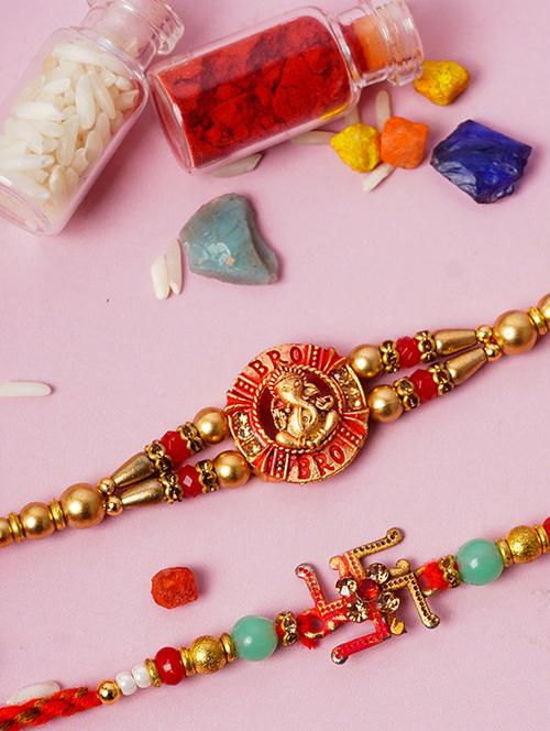 crazy corner set of 2 beads detailed rakhi - 20203530 -  Standard Image - 0
