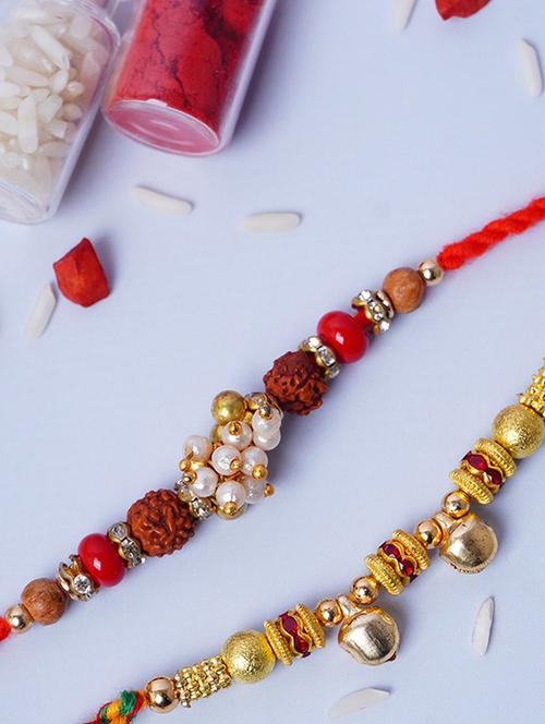 crazy corner set of 2 beads detailed rakhi - 20203531 -  Standard Image - 0