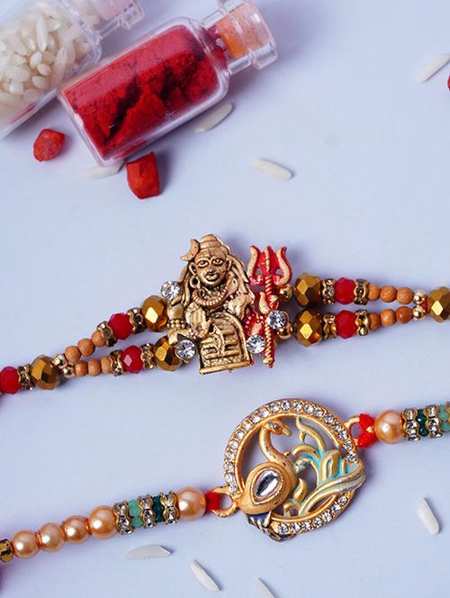 crazy corner set of 2 beads detailed rakhi - 20203532 -  Standard Image - 0