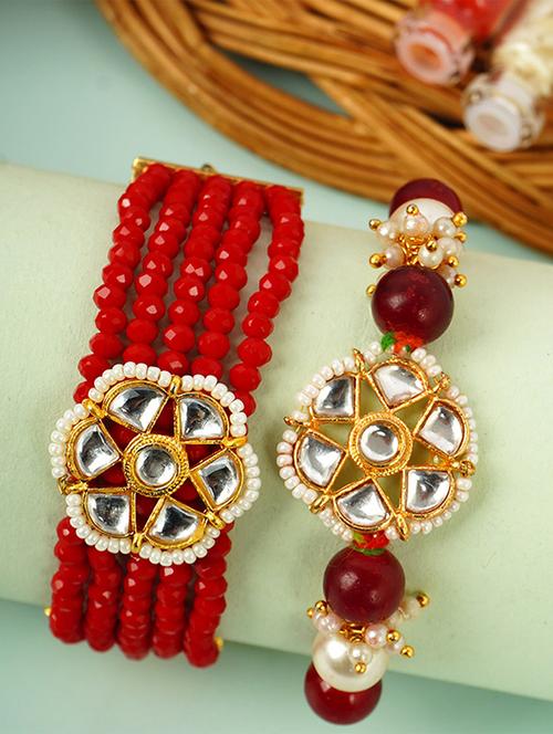 crazy corner set of 2 beads detailed rakhi combo - 20203535 -  Standard Image - 0