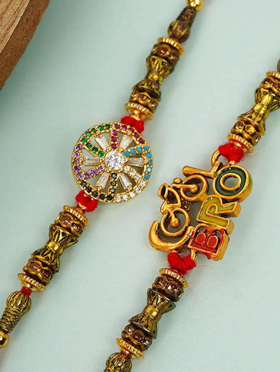 crazy corner set of 2 beads detailed rakhi combo - 20203537 -  Zoom Image - 0