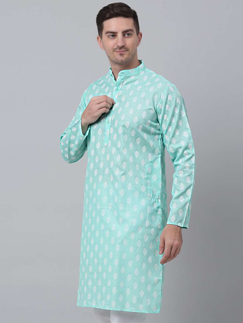mandarin neck printed long kurta - 20204739 -  Zoom Image - 0