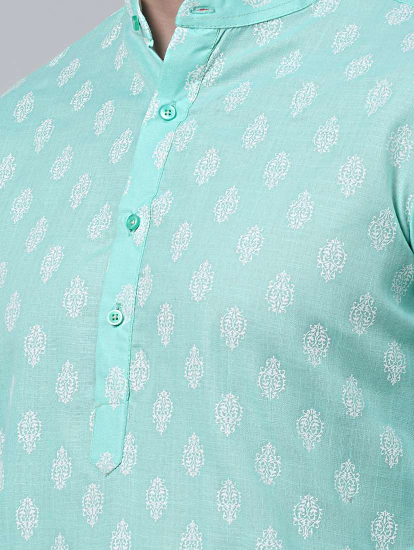 mandarin neck printed long kurta - 20204739 - Standard Image - 5