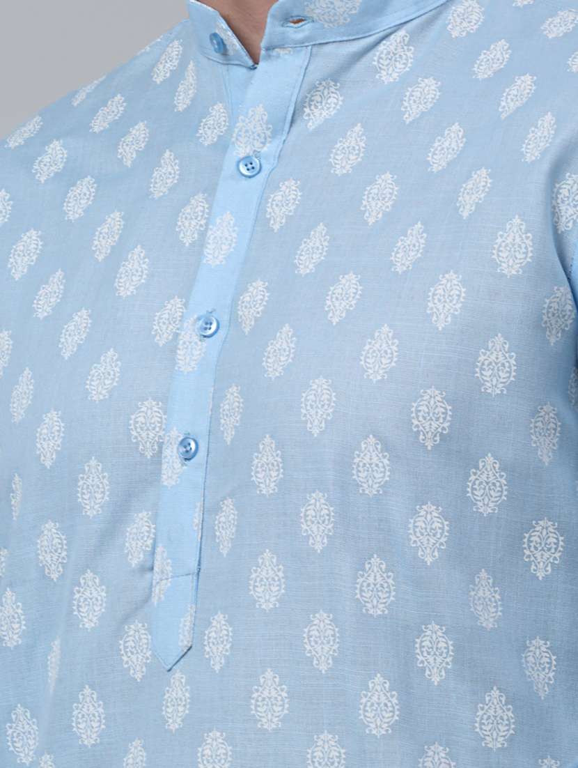 mandarin neck printed long kurta - 20204740 - Standard Image - 5