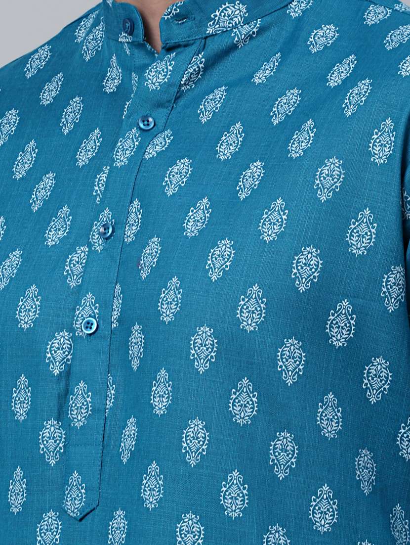 mandarin neck printed long kurta - 20204741 - Standard Image - 5