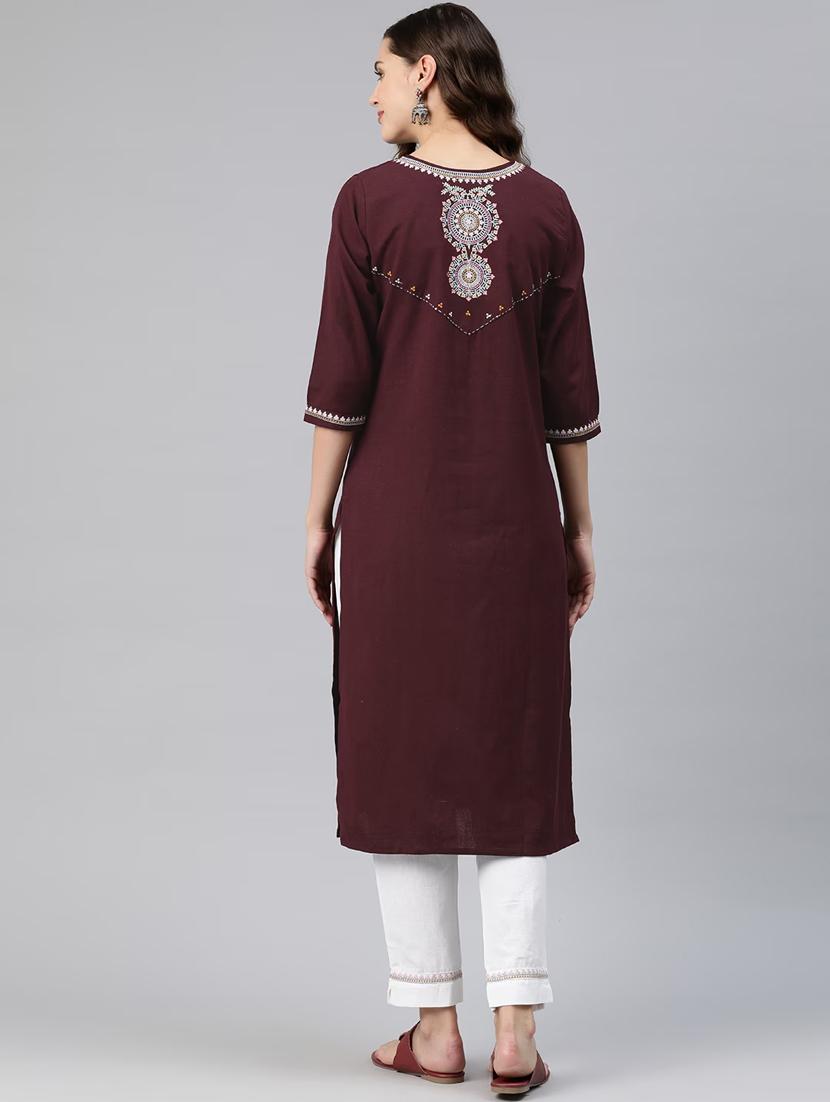 embroidered kurta pant set - 20205536 - Standard Image - 3
