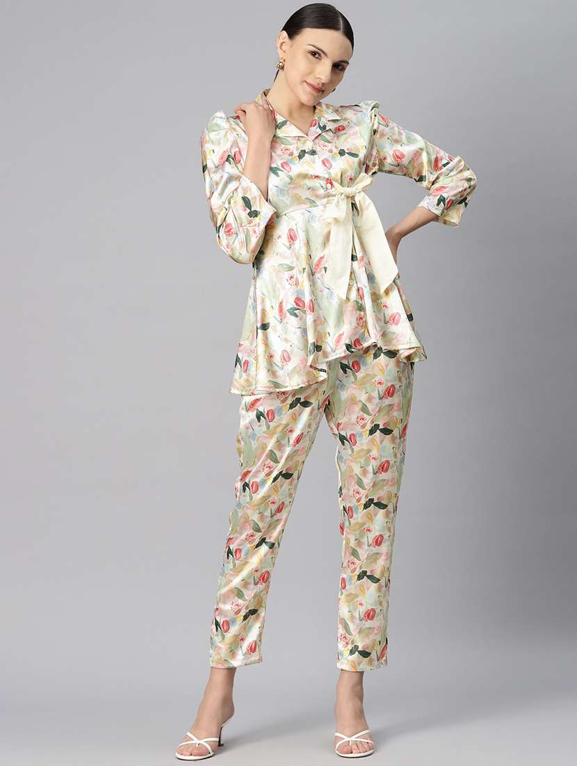 floral printed top & pant co-ords set  - 20205557 -  Zoom Image - 0