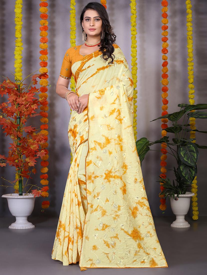 printed saree with blouse piece - 20206903 - Zoom Image - 0