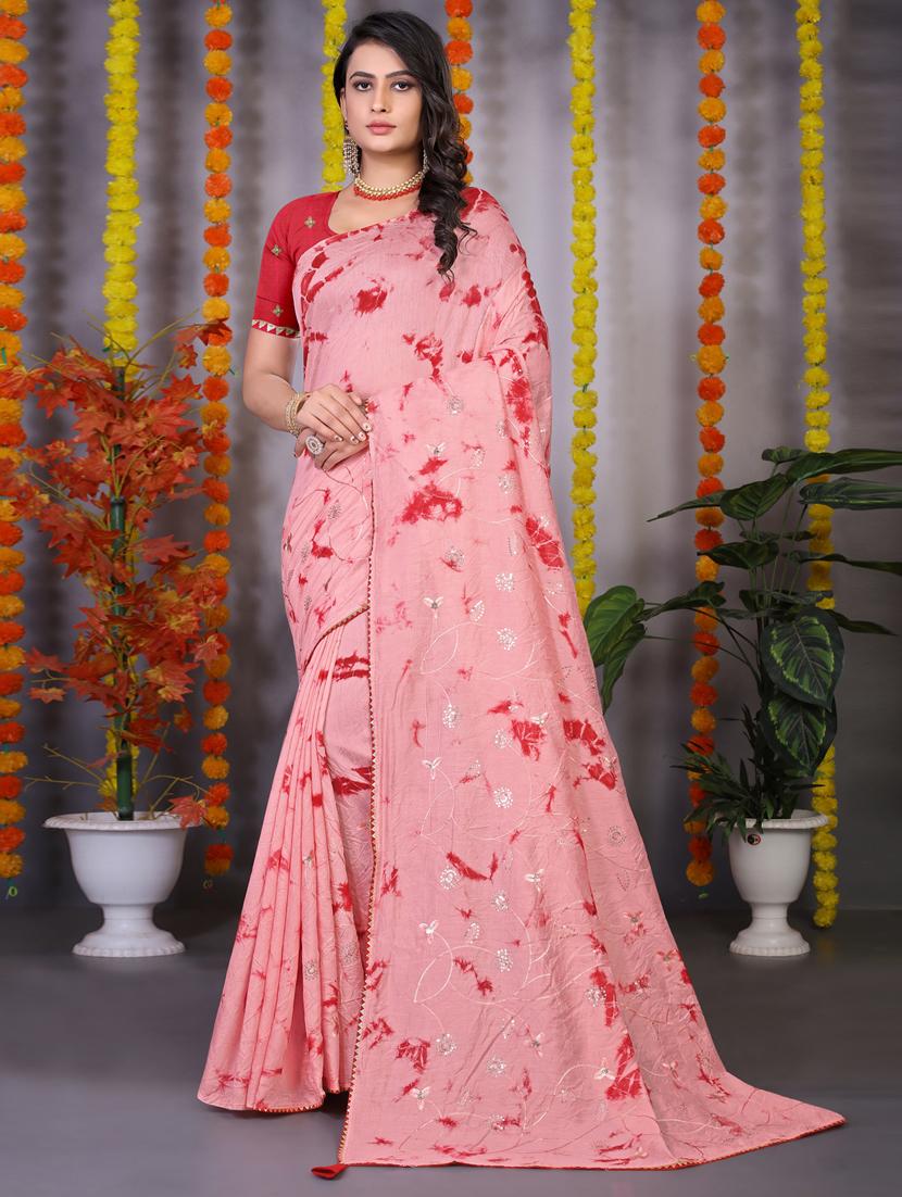 tie & dye embroidered saree - 20206927 - Zoom Image - 0