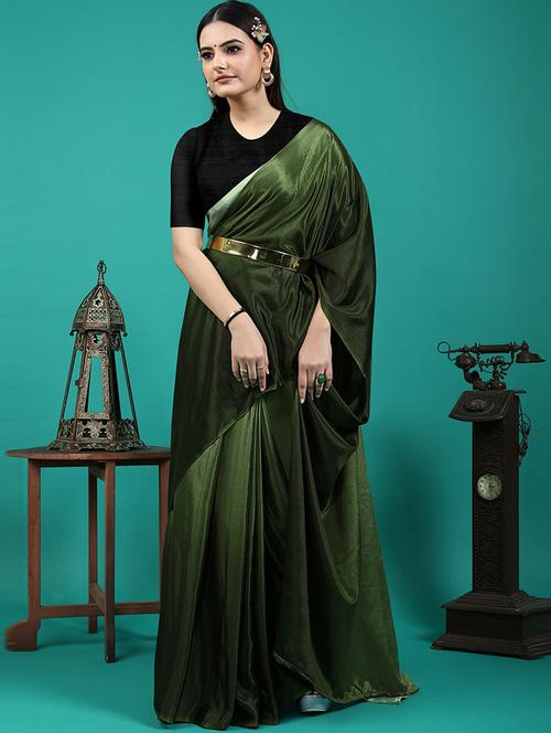 dark green ombre saree with blouse - 20206981 - Standard Image - 0