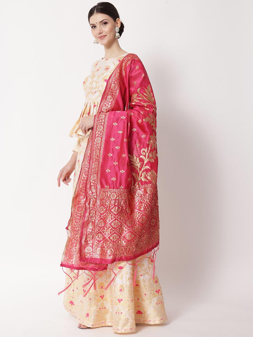zari work semi-stitched lehenga choli with dupatta - 20208915 - Standard Image - 3