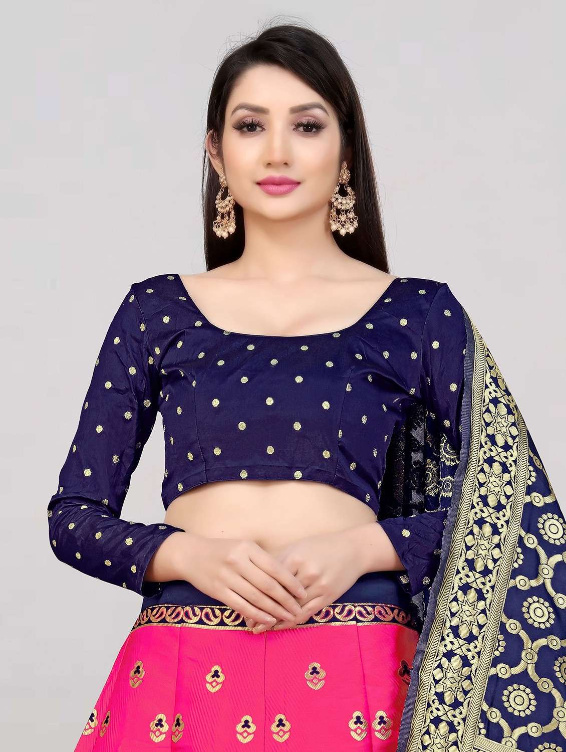 banarasi lehenga choli with dupatta set - 20209005 -  Standard Image - 3