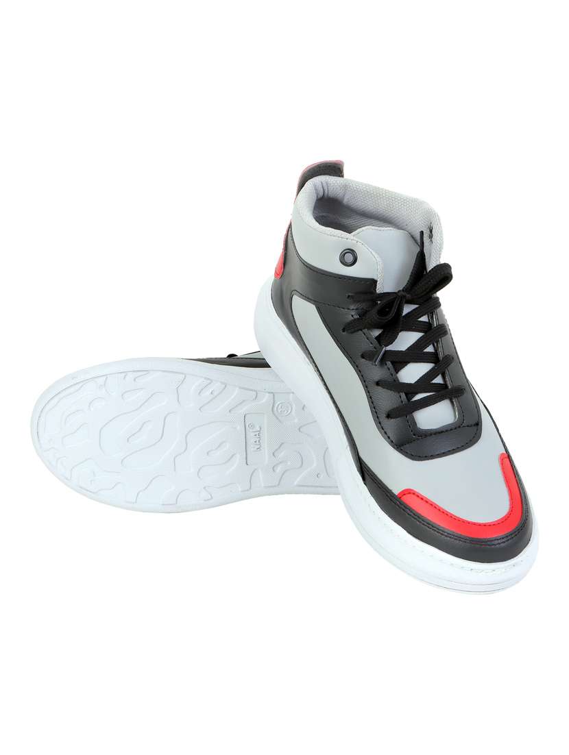 black lace up high ankle casual sneakers - 20209269 -  Standard Image - 3