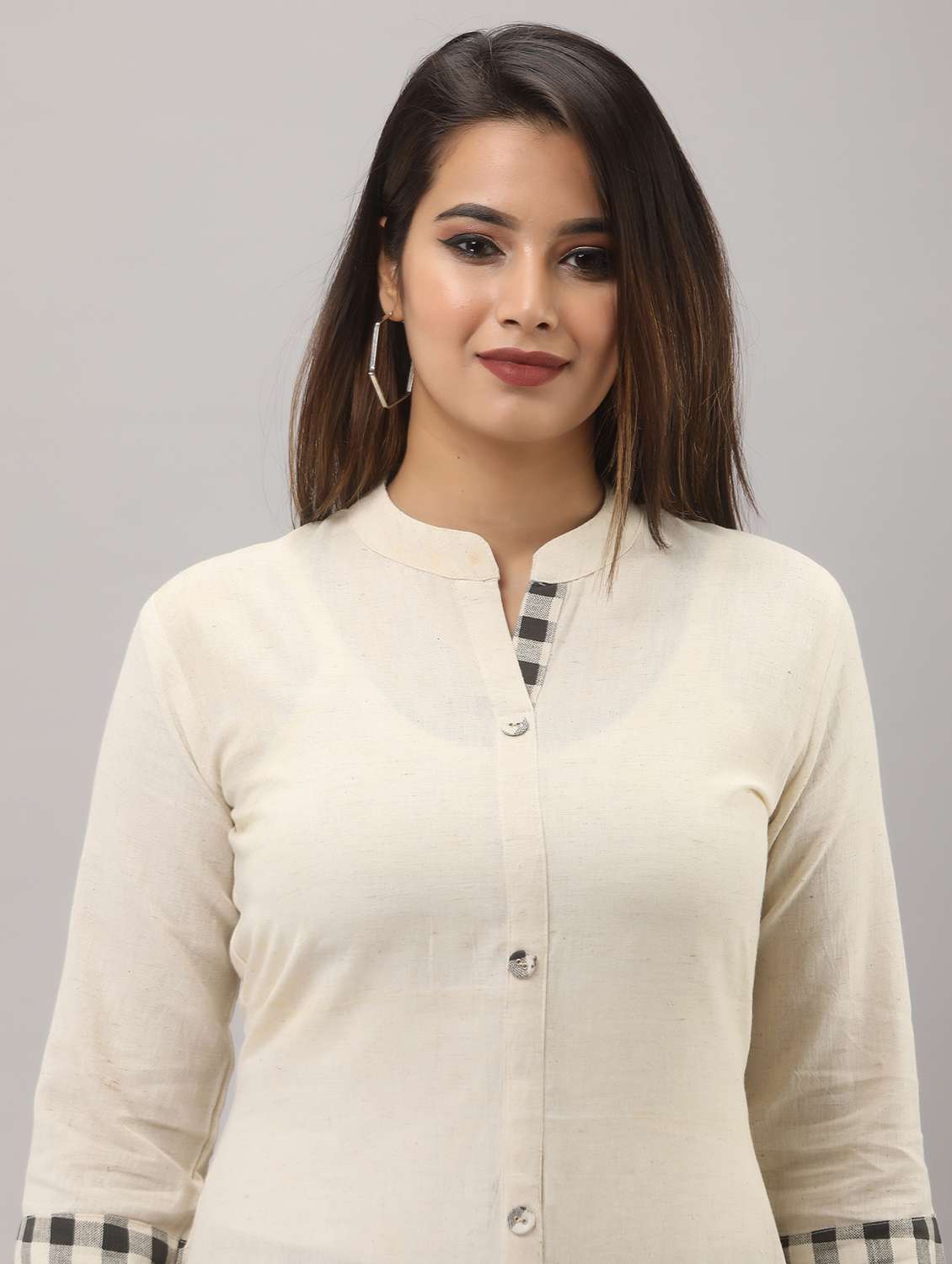 cream kurta palazzo set - 20209338 - Standard Image - 3