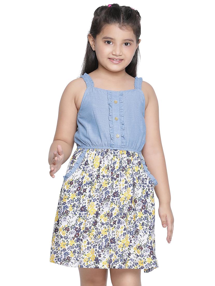 girls square neck sleeveless frock - 20209370 - Zoom Image - 0